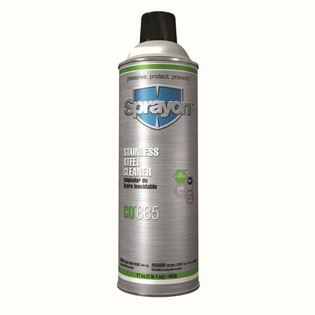 KRYLON Sprayon Stainless Steel Cleaner, Size: 20 oz, Net Wt: 17 oz SC0885000